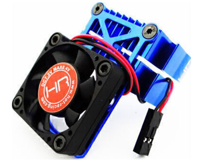 Clip-On Two-Piece Motor Heat Sink W/ Fan (Blue)