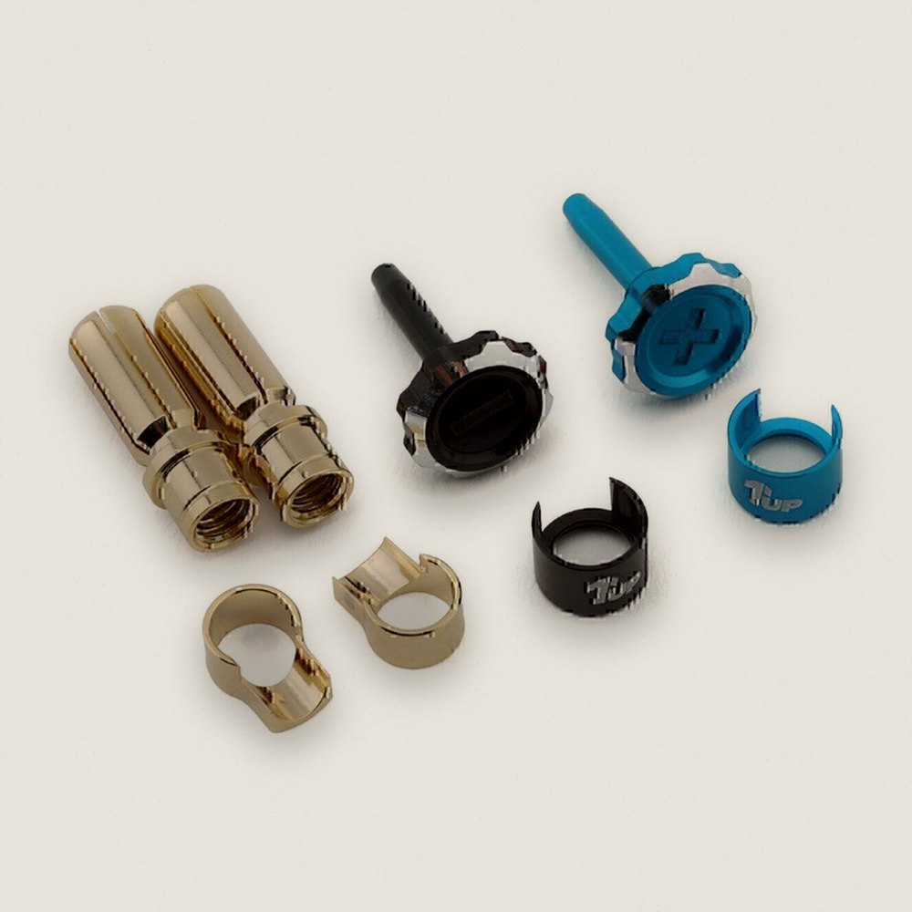 Adjustable Lockdown Bullet Plug Grips, 5mm Bullets - 1UP Racing
