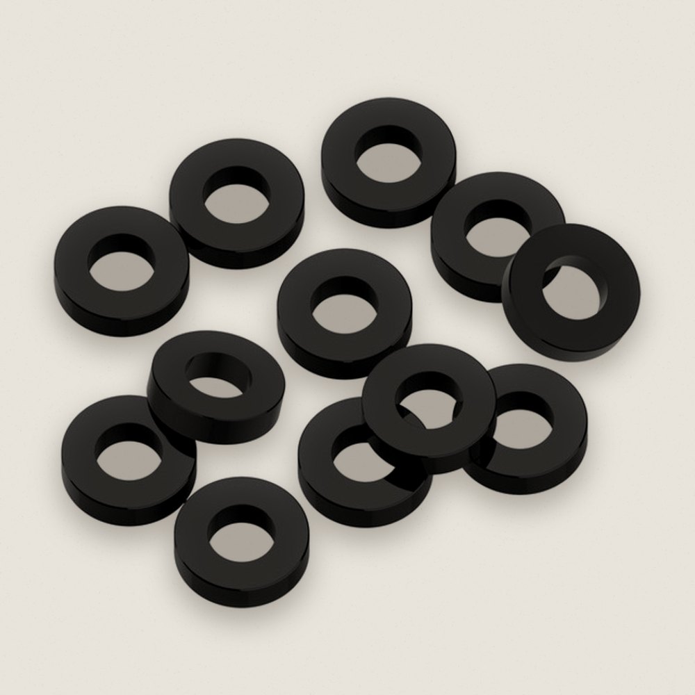 Precision Aluminum Shims, 3x6x1.5mm Black, 12 Pieces - 1UP Racing