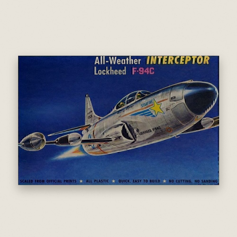 Model, 1/56 Lockheed F-94c Starfire Intercepter with Swivel Stand - Atlantis Models