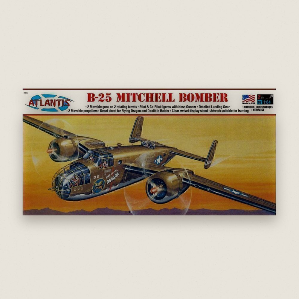 Model, B-25 Mitchell Bomber Flying Dragon 1/64 - Atlantis Models