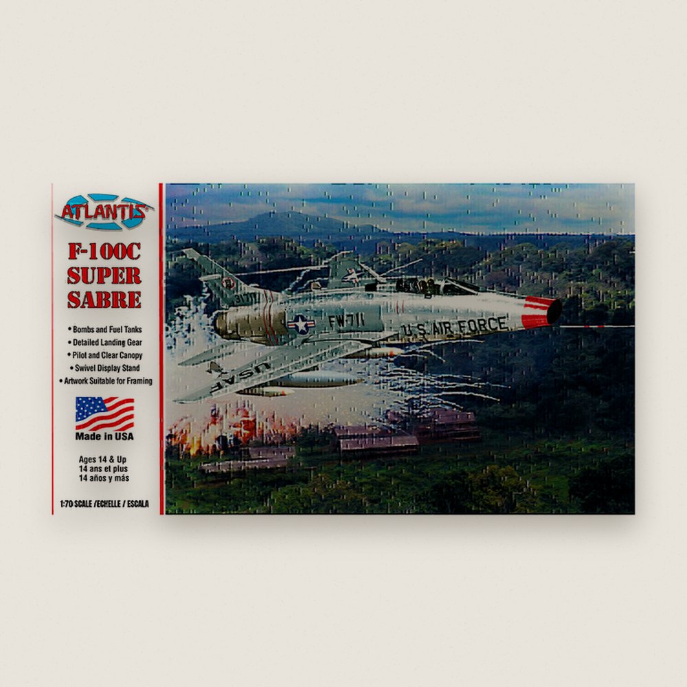 Plastic Model Kit, 1/70 F-100C Super Sabre - Atlantis Models