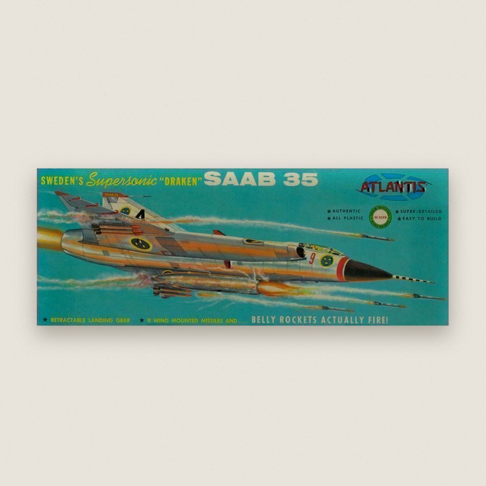 Plastic Model Kit, 1/48 Supersonic Saab Draken J-35 - Atlantis Models