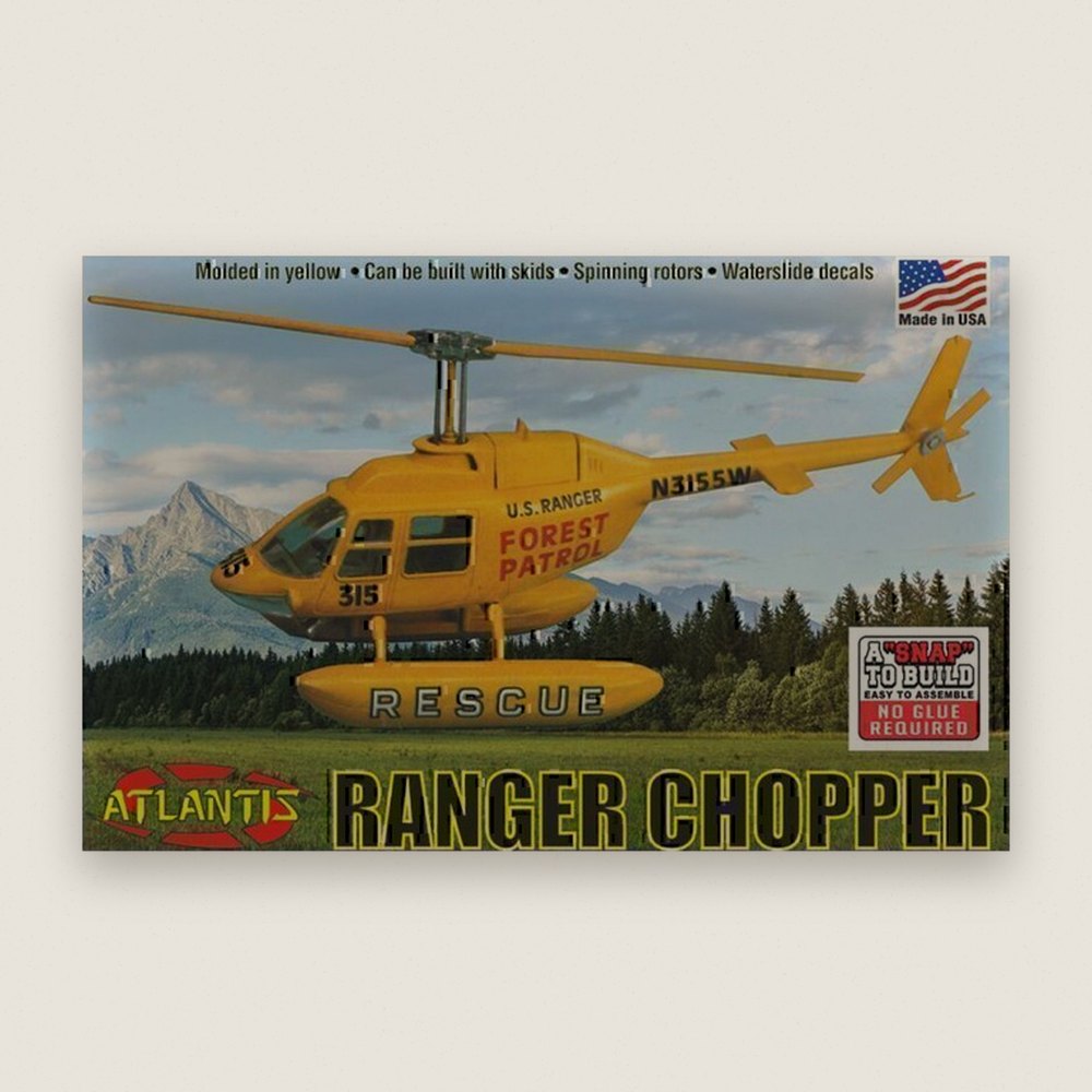 Snap Kit, 1/72 Forest Patrol Rescue Helicopter - Atlantis Models