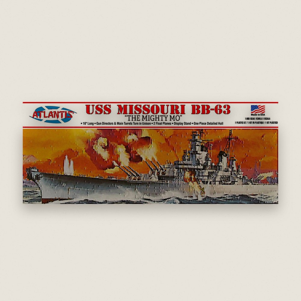 Plastic Model Kit, 1/665 USS Missouri BB-63 The Mighty Mo, 16-Inch - Atlantis Models