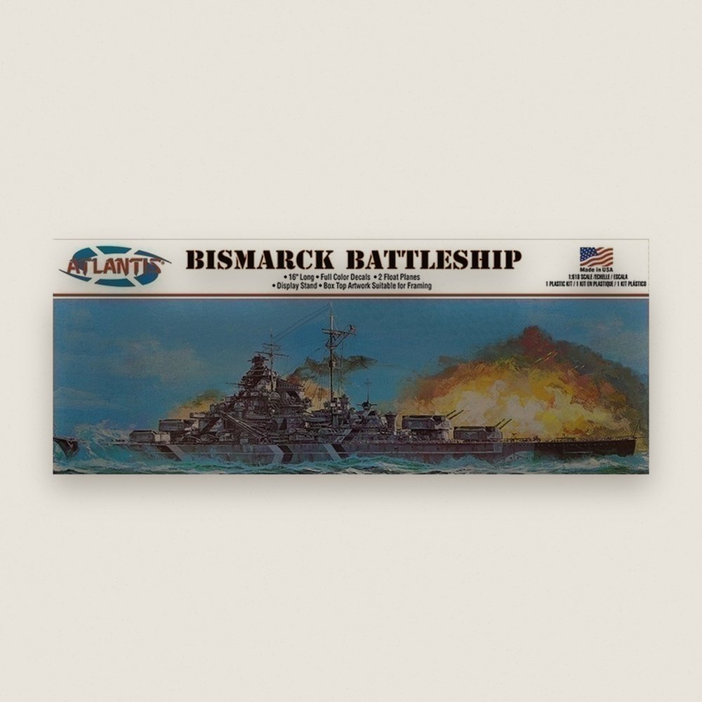 Plastic Model Kit, Bismarck German Battleship 16 Inch 1:600 - Atlantis Models