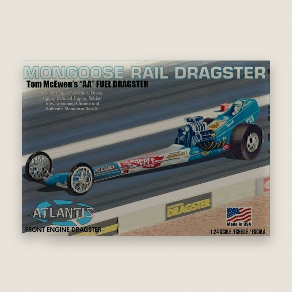 Plastic Model Kit, 1/24 Tom Mongoose Mcewen Front Engine Dragster - Atlantis Models