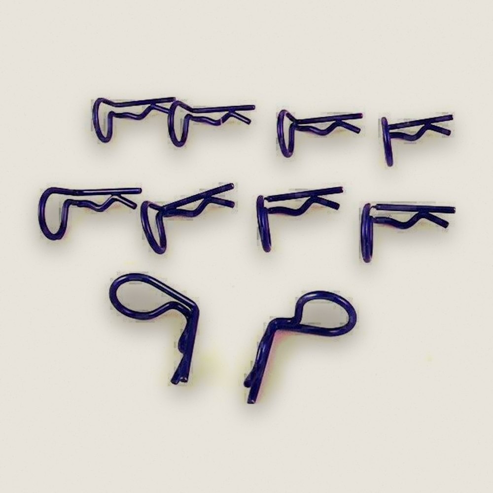 Body Clips with 90 Degree Bend, Blue (10) - Hot Racing