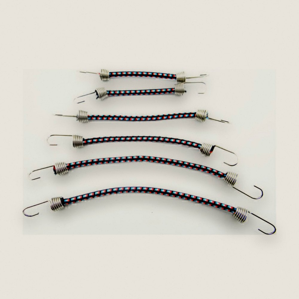 1:10 Scale Elastic Cord Set (6), Black with Blue Orange - Hot Racing