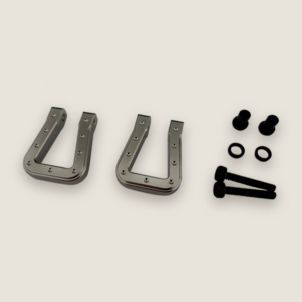 Monster Flat Shackles, Aluminum Silver for TRX-4, SCX10, SCX10 II - Hot Racing