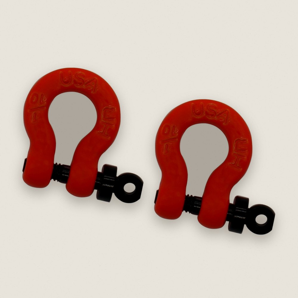 Tow Shackle D-Rings, 1:10 Scale Orange (2) - Hot Racing