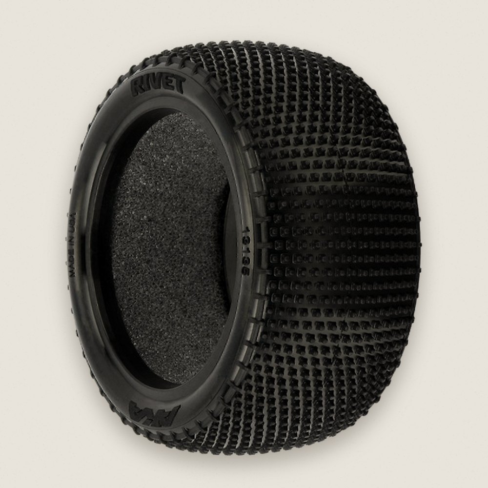 Rivet Soft Carpet Rear Tires, 1:10 Off-Road Buggy (2) - AKA Racing