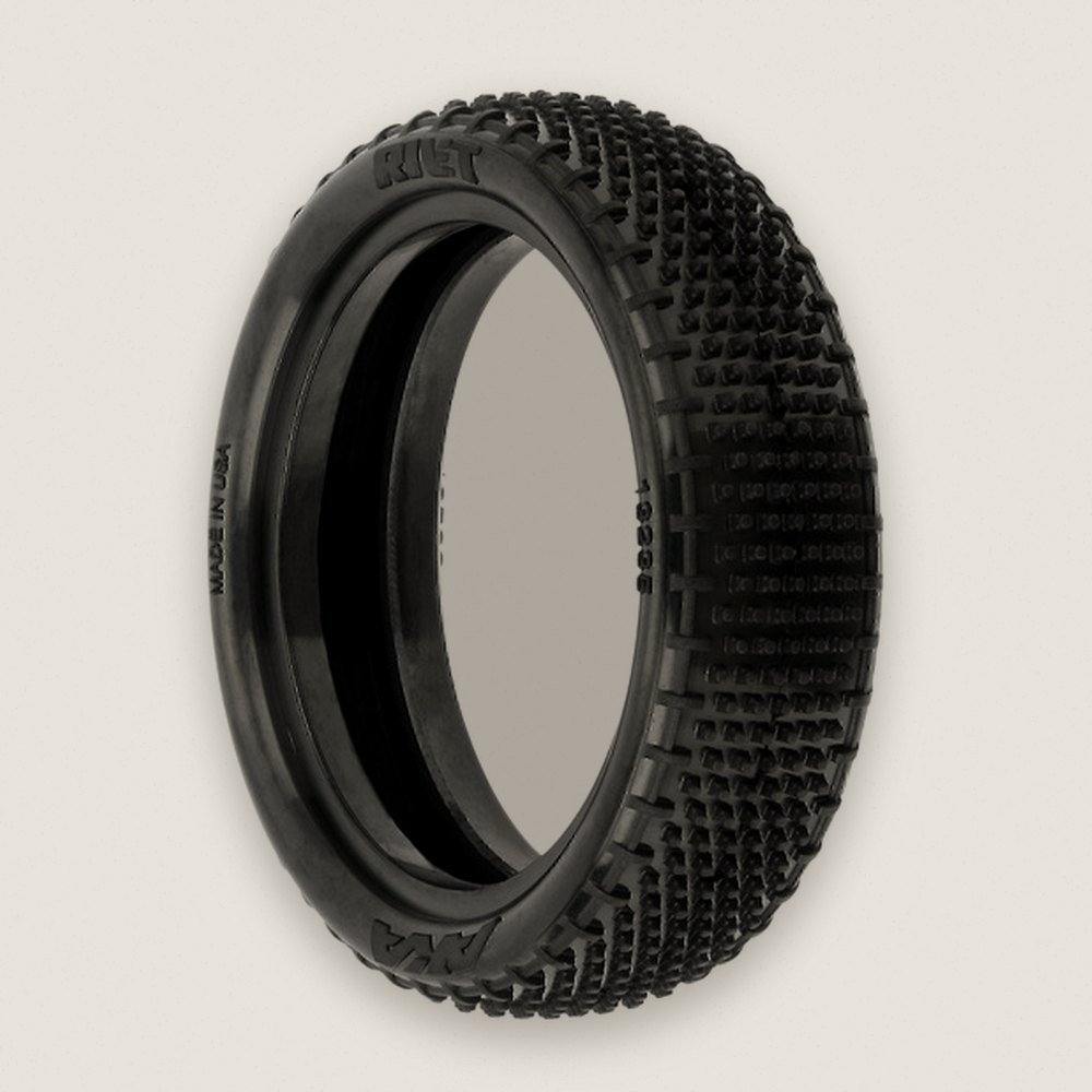 Rivet Soft Carpet 2WD Front Off-Road Buggy Tires, 1:10 (2) - AKA Racing