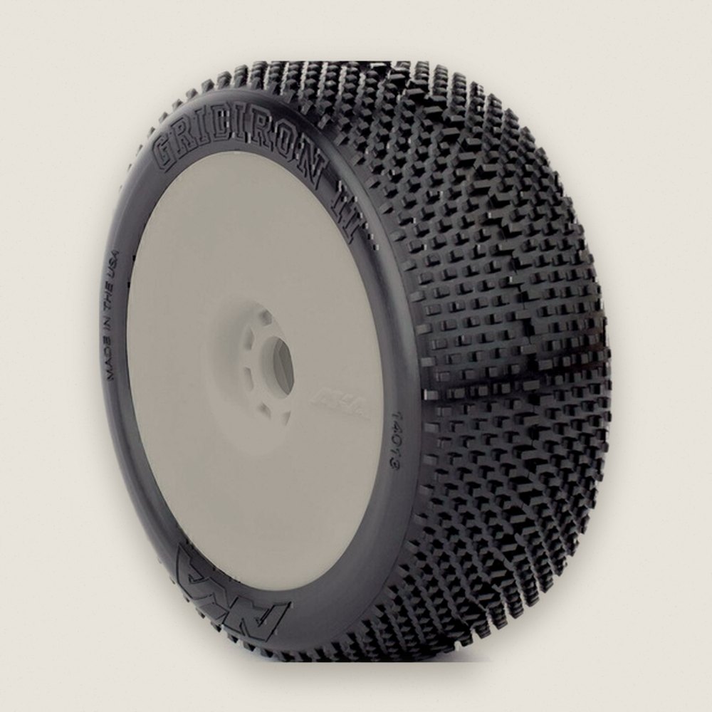 EVO Premounted Wheels, 1/8 Gridiron II Ultra Soft, White (2) - AKA Racing