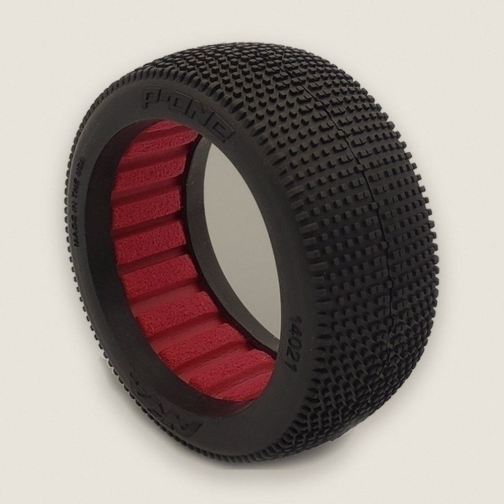 Buggy Tires, 1:8 P1 Ultra Soft with Red Inserts (2) - AKA Racing