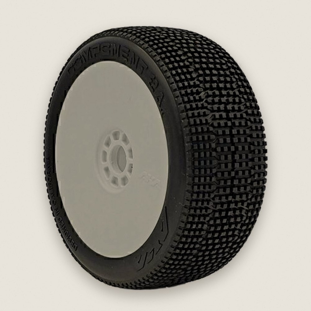 EVO Premounted Wheels, 1:8 Buggy Component 2AB Medium Long Wear, White (2) - AKA Racing