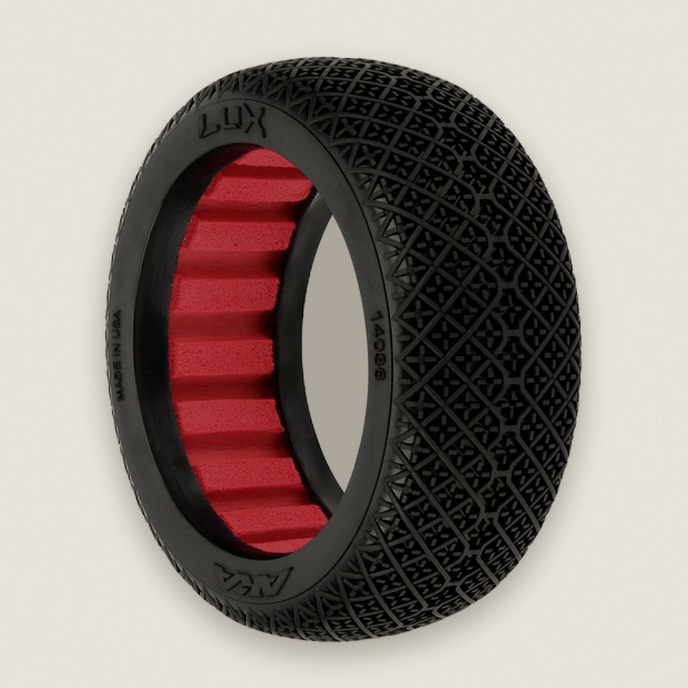 Buggy Tires, Lux Super Soft Long Wear Off-Road 1:8 for Front or Rear (2) - AKA Racing