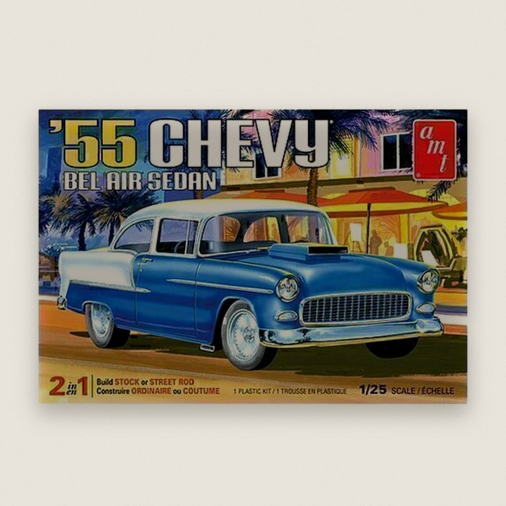 Plastic Model Kit: 1955 Chevy Bel Air Sedan, 1/25 - AMT