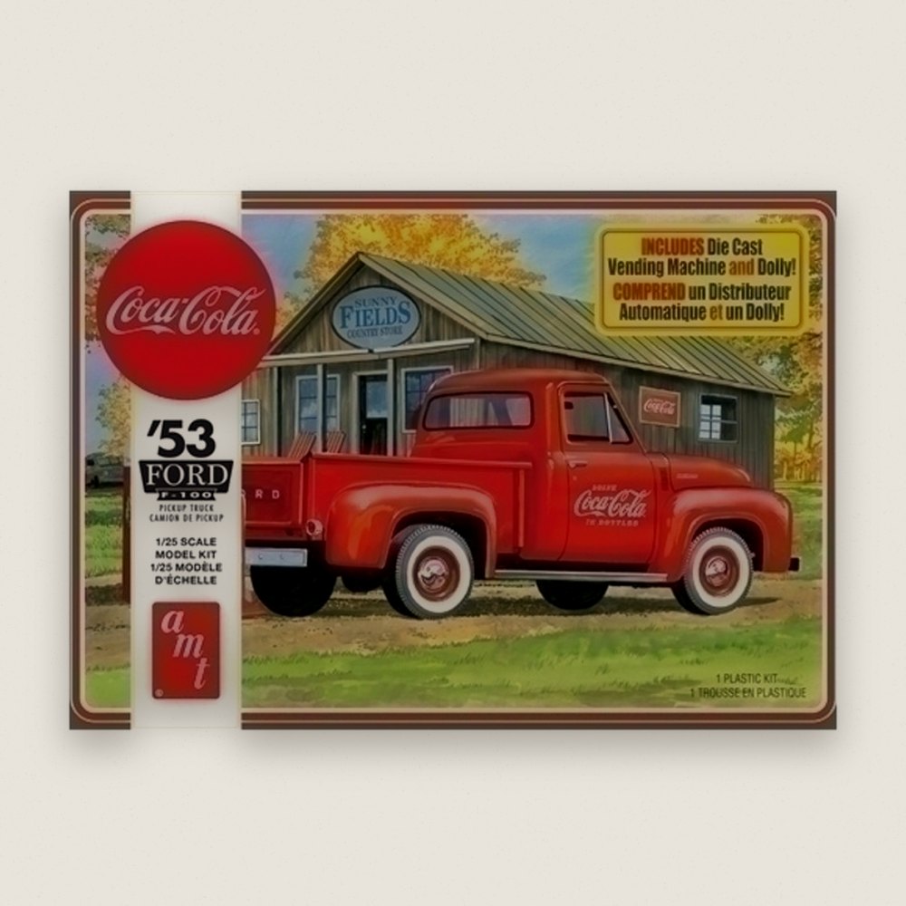 Plastic Model Kit: 1953 F0RD Pickup Coca Cola 2T, 1/25 - AMT