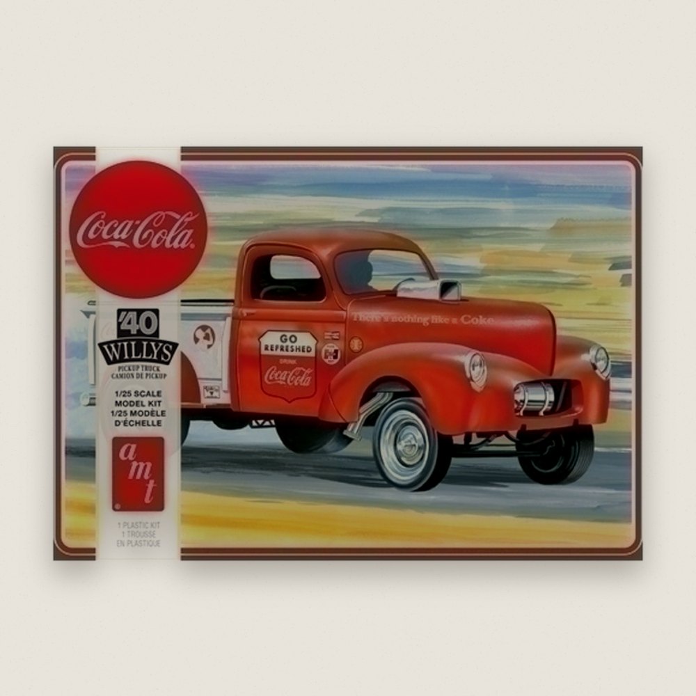 Plastic Model Kit: 1940 Willys Pickup Gasser Coca-Cola, 1/25 - AMT