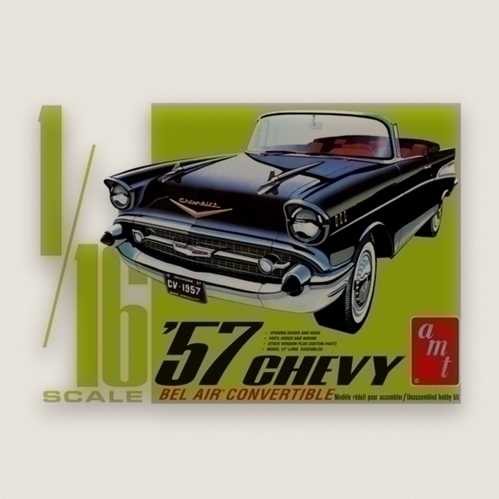 Plastic Model Kit: 1957 Chevy Bel Air Convertible, 1/16 - AMT