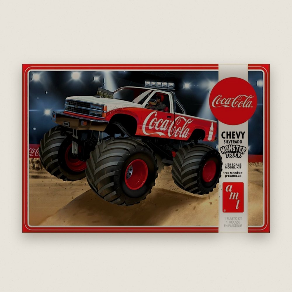 Plastic Model Kit: 1988 Chevy Silverado Monster Truck Coca-Cola, 1/25 - AMT