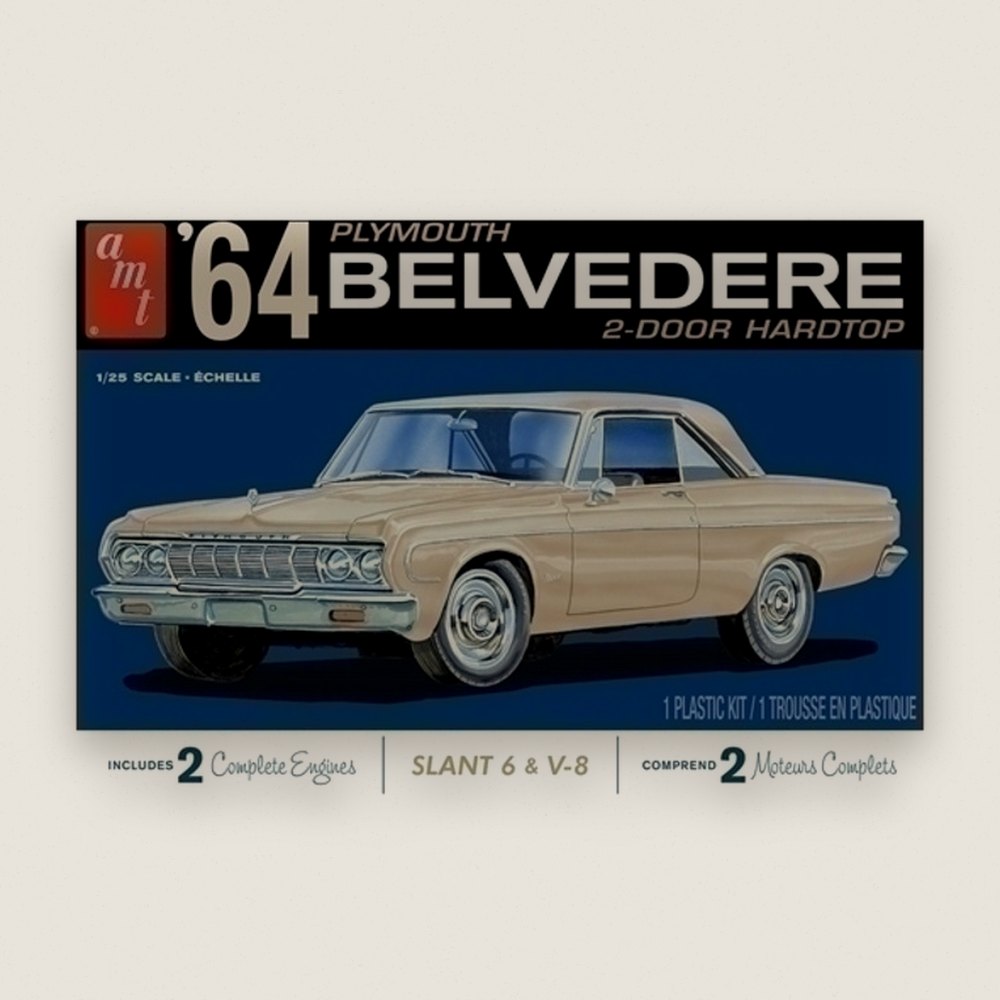 Plastic Model Kit: 1964 Plymouth Belvedere with Straight 6 Engine, 1/25 - AMT