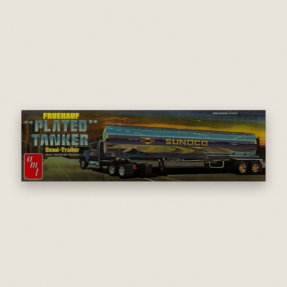 Plastic Model Kit: Fruehauf Plated Tanker Trailer, Sunoco - AMT