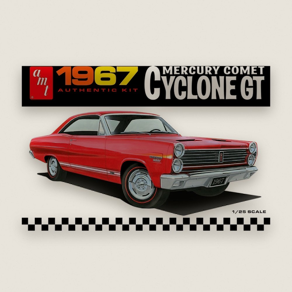 Plastic Model Kit, 1967 Mercury Cyclone GT, 1/25 Scale - AMT
