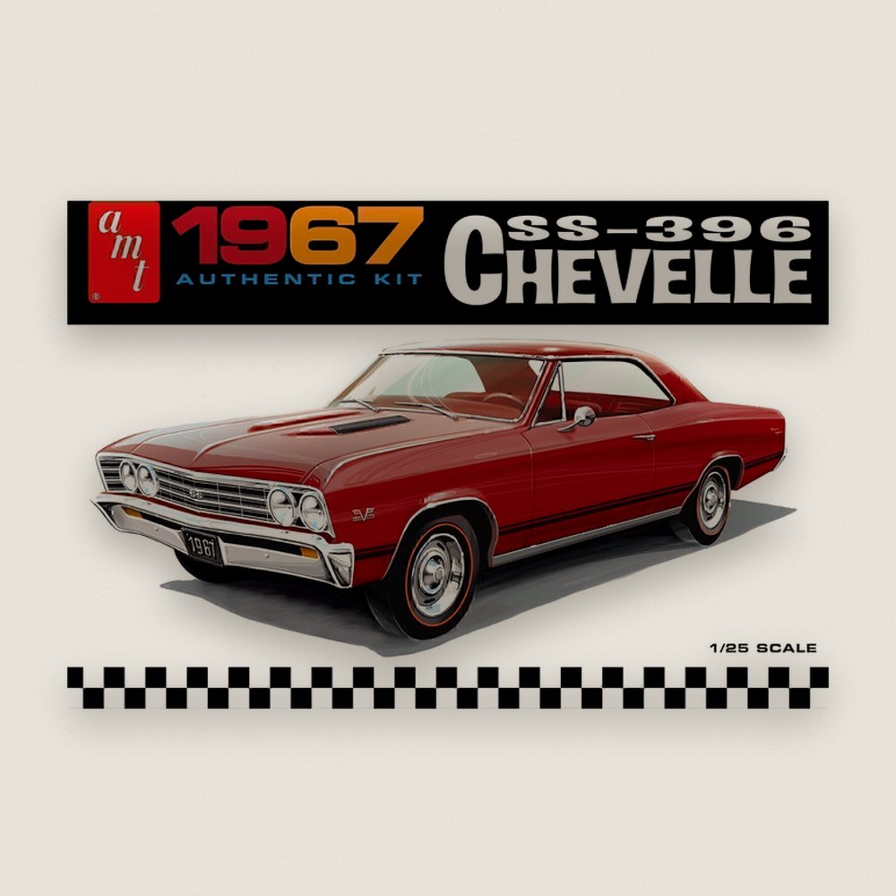 Plastic Model Kit, 1967 Chevy Chevelle SS396, 1/25 Scale - AMT