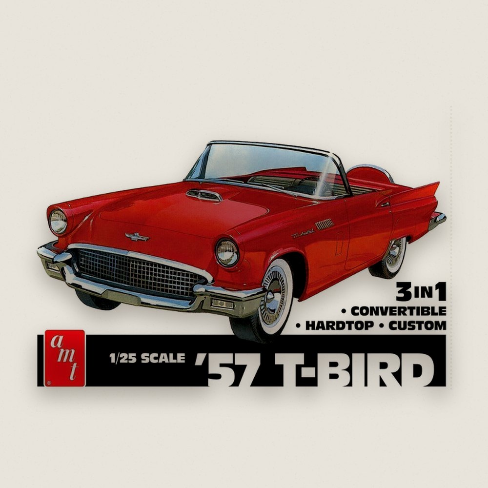 Plastic Model Kit, 1957 Ford Thunderbird, 1/25 Scale - AMT
