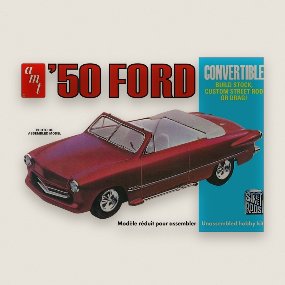Plastic Model Kit, 1950 Ford Convertible Street Rods Edition, 1/25 Scale - AMT