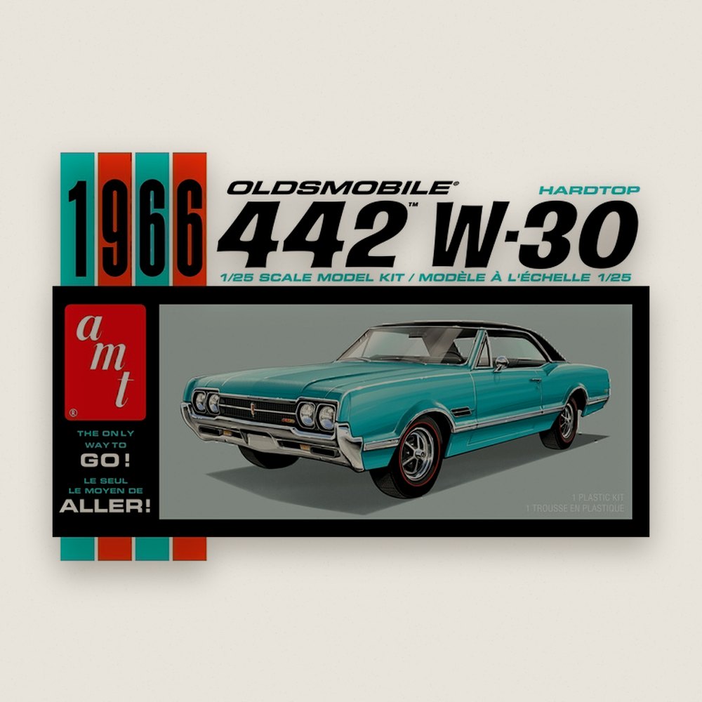 Plastic Model Kit, 1966 Olds 442 Hardtop, 1:25 Scale - AMT
