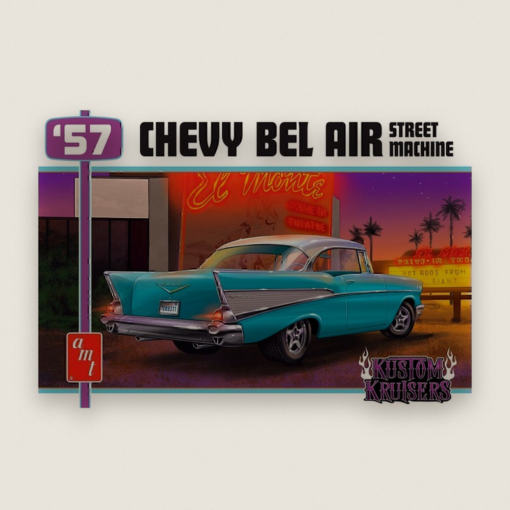 Plastic Model Kit, 1957 Chevy Bel Air Street Machine, 1/25 Scale - AMT