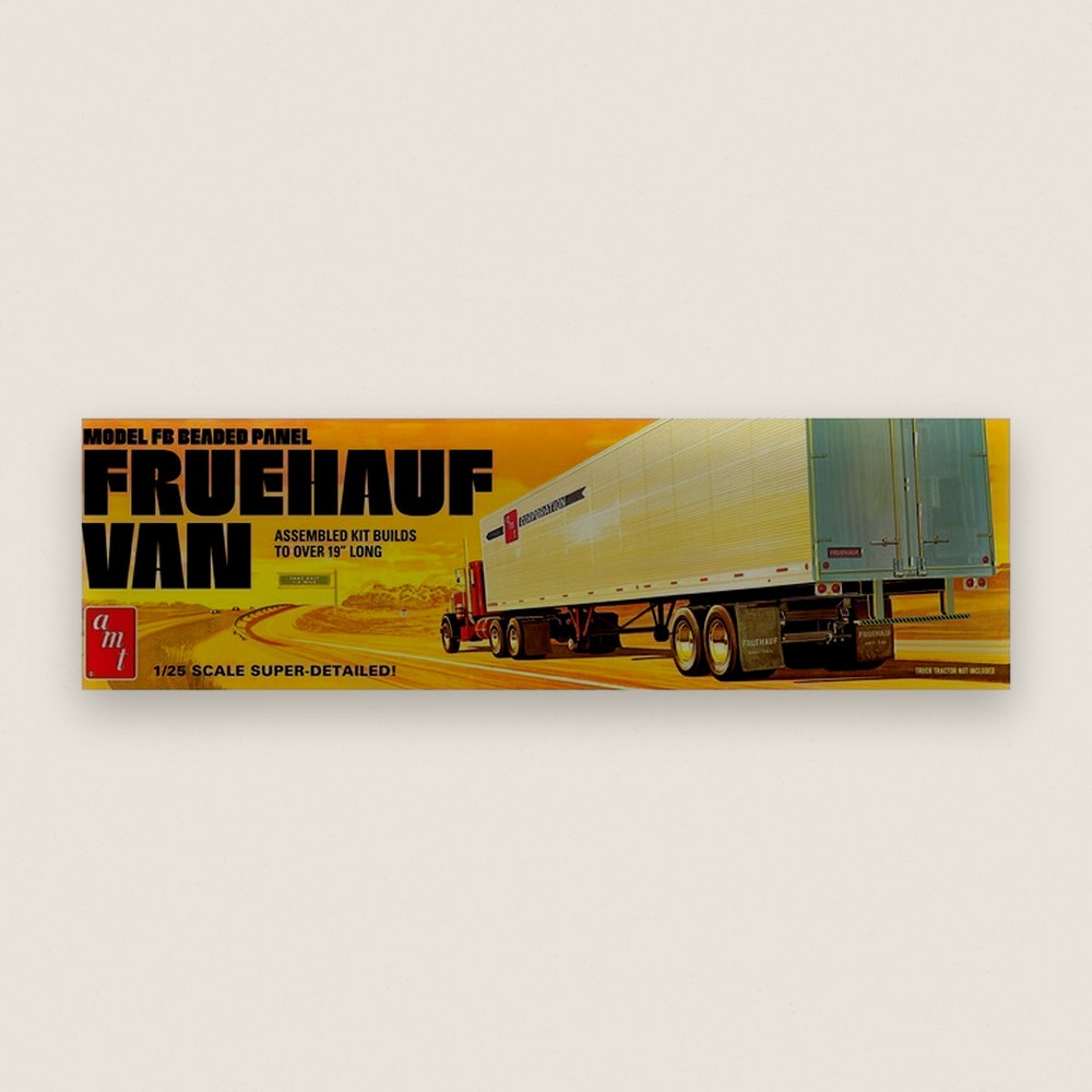 Plastic Model Kit, Fruehauf 40 Beaded Van Trailer, 1/25 Scale - AMT