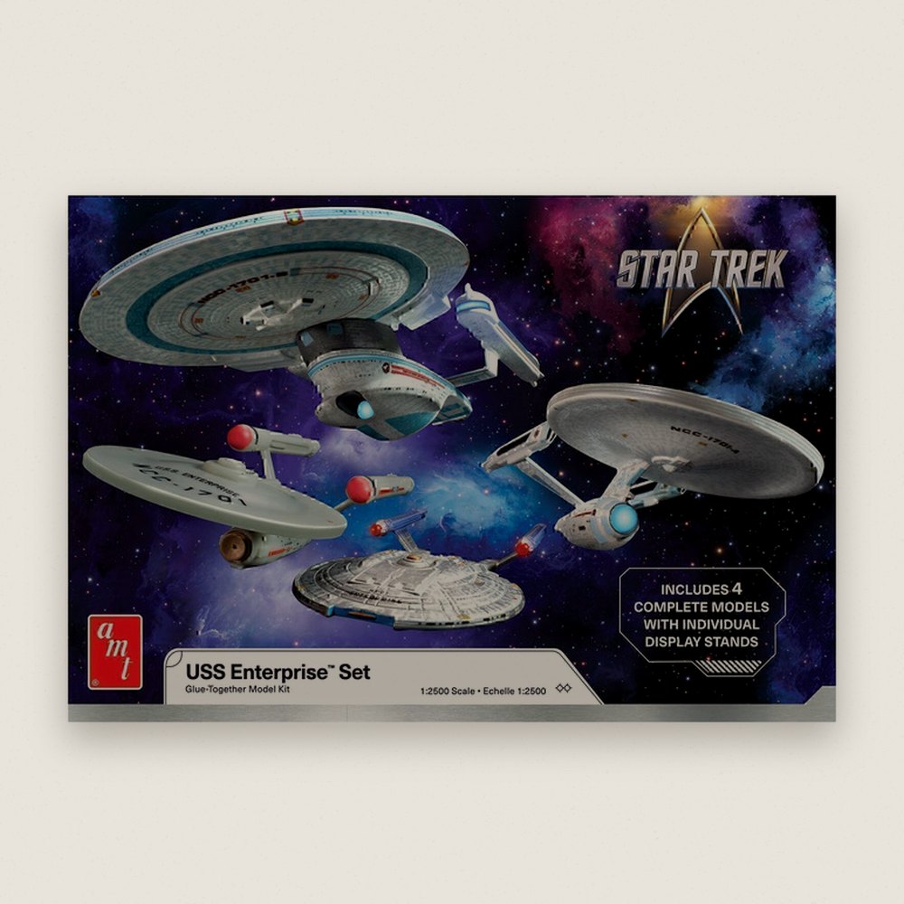 Plastic Model Kit, Star Trek U.S.S. Enterprise Four Ship Set, 1:2500 Scale - AMT