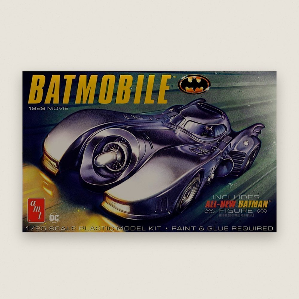Plastic Model Kit, 1989 Batmobile with Seated Batman Figure - AMT