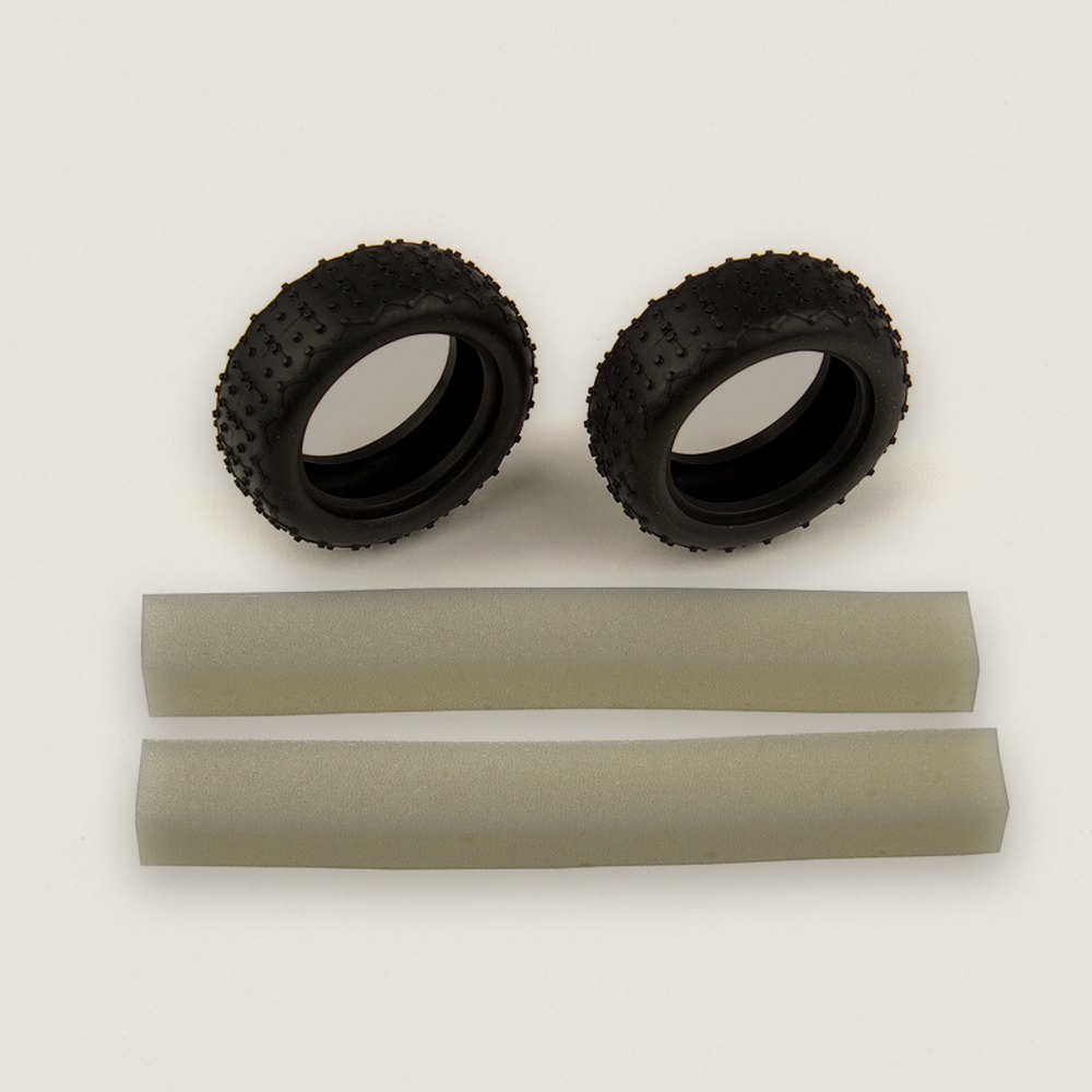 Narrow Mini Pin Tires with Inserts, ASC21547 for 14B 14T - Associated