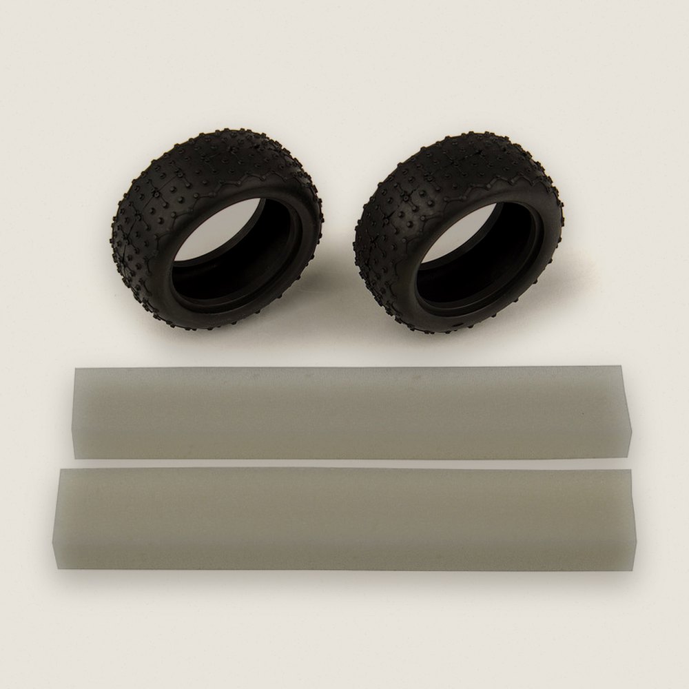 Wide Mini Pin Tires with Inserts, ASC21550 for 14B 14T - Associated