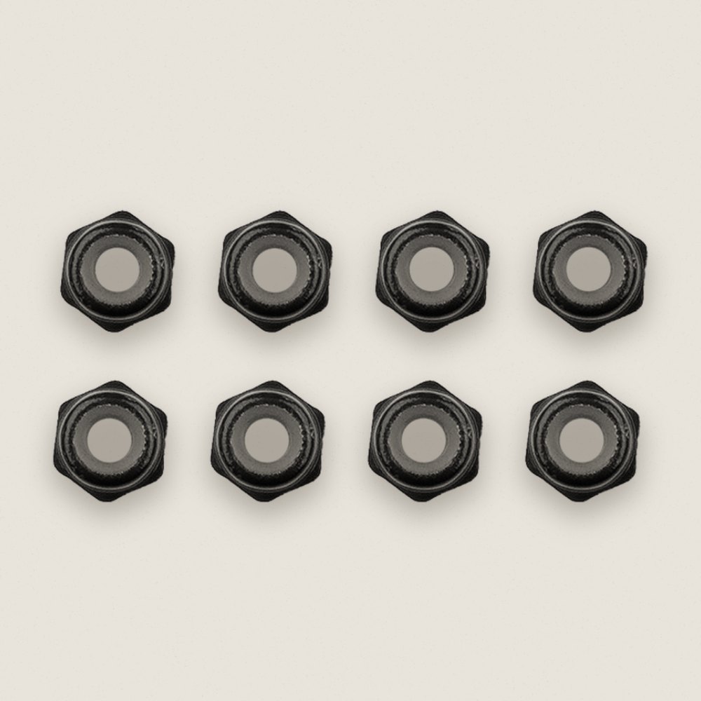 Locknuts, M2 Black Aluminum (8pcs) - Associated