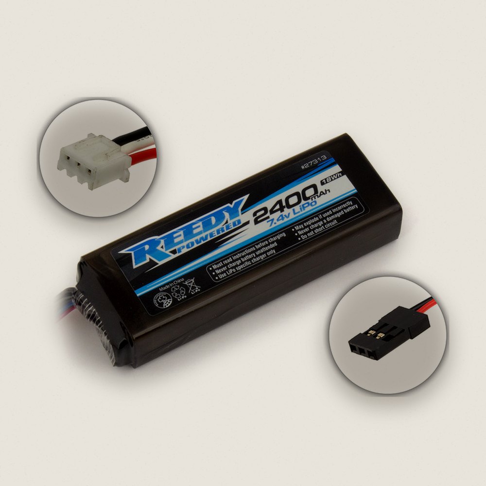 LiPo Battery, Reedy Pro TX/RX, 2400mAh 7.4V, Flat - Associated