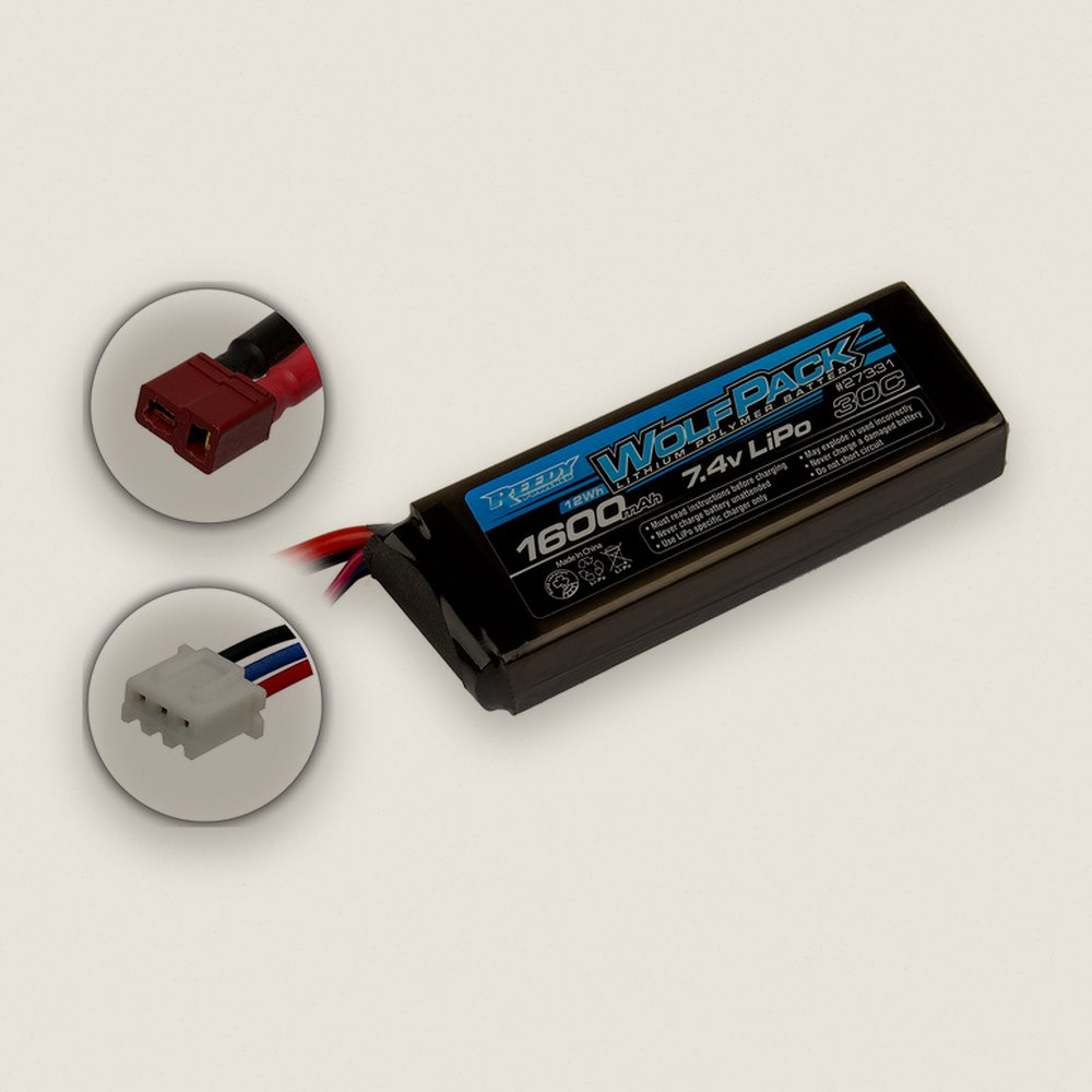 LiPo Battery, Reedy WolfpackK, 1600mAh 30C 7.4V - Associated