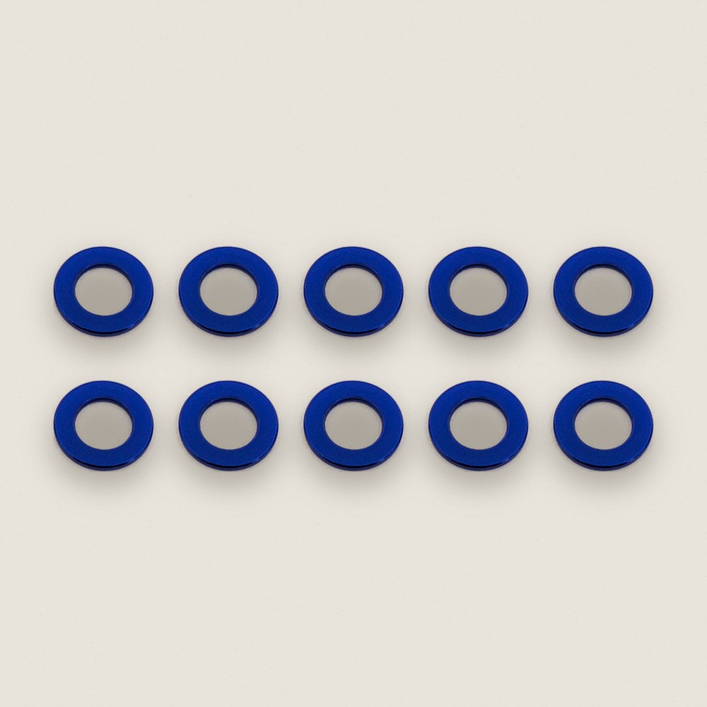 Washers, 6.0 x 2.5 x 2.0mm Blue Aluminum (10 pieces) - Associated