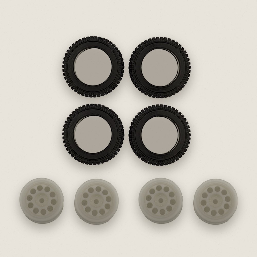 Wheel and Tire Set for RC10 4x4 Rally - Associated