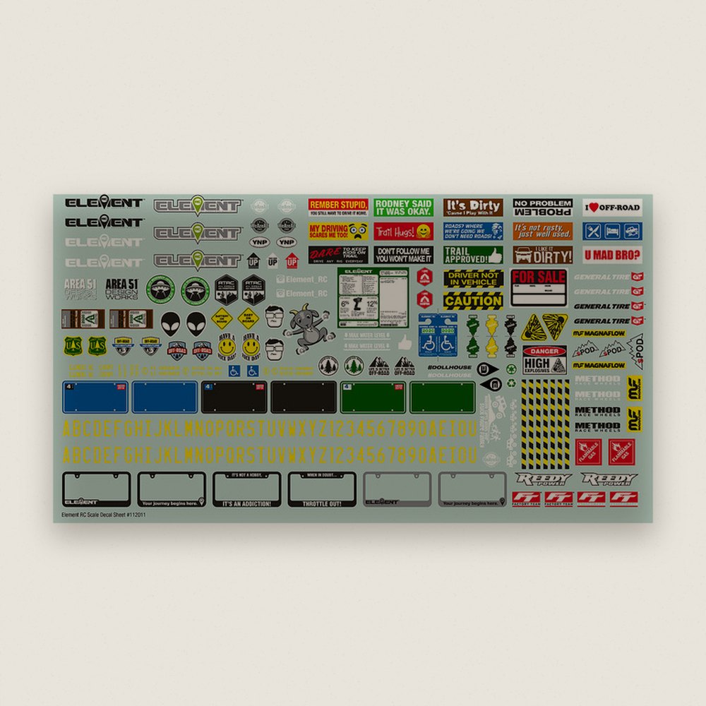 Scale Decal Sheet for Enduro - Associated