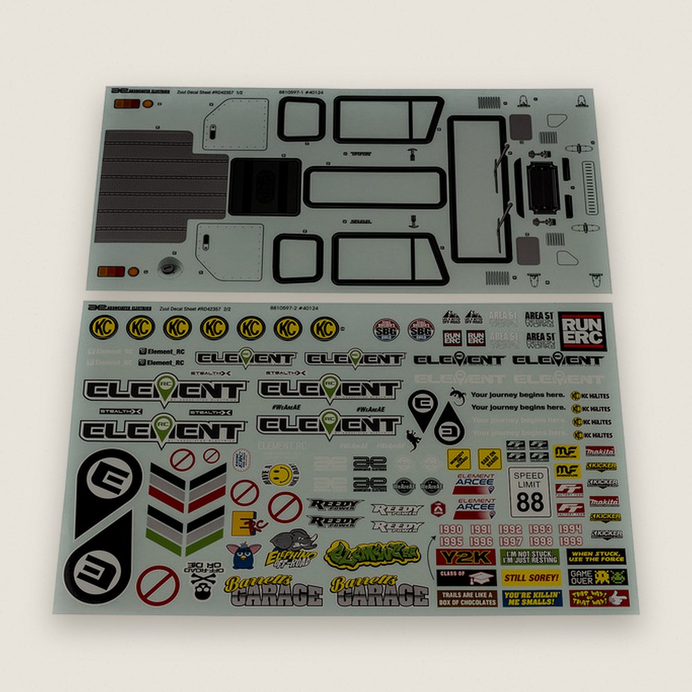 Decal Sheets for Enduro Zuul - Associated