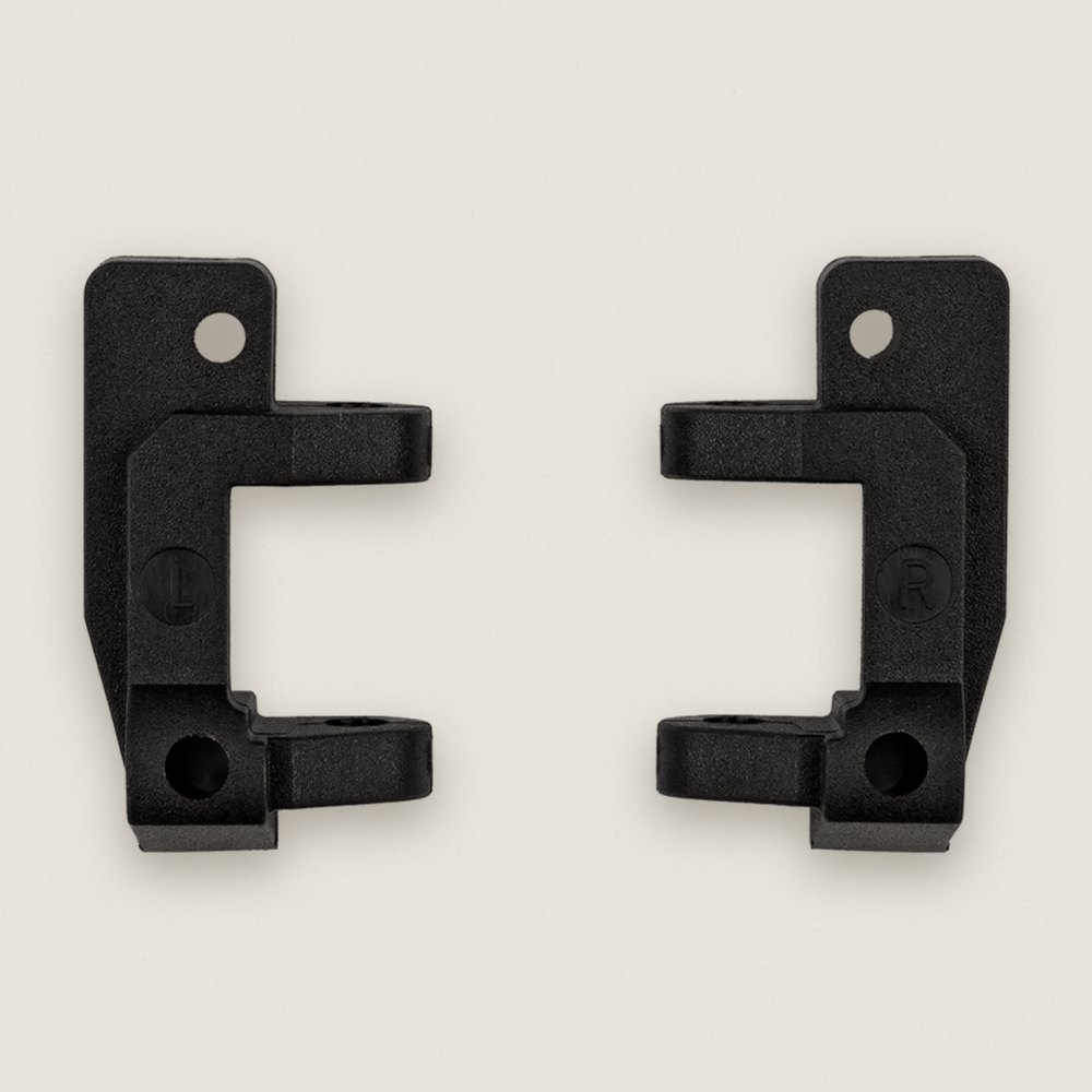 Front Caster Blocks, 25 Degree, Black for RC10 - Associated