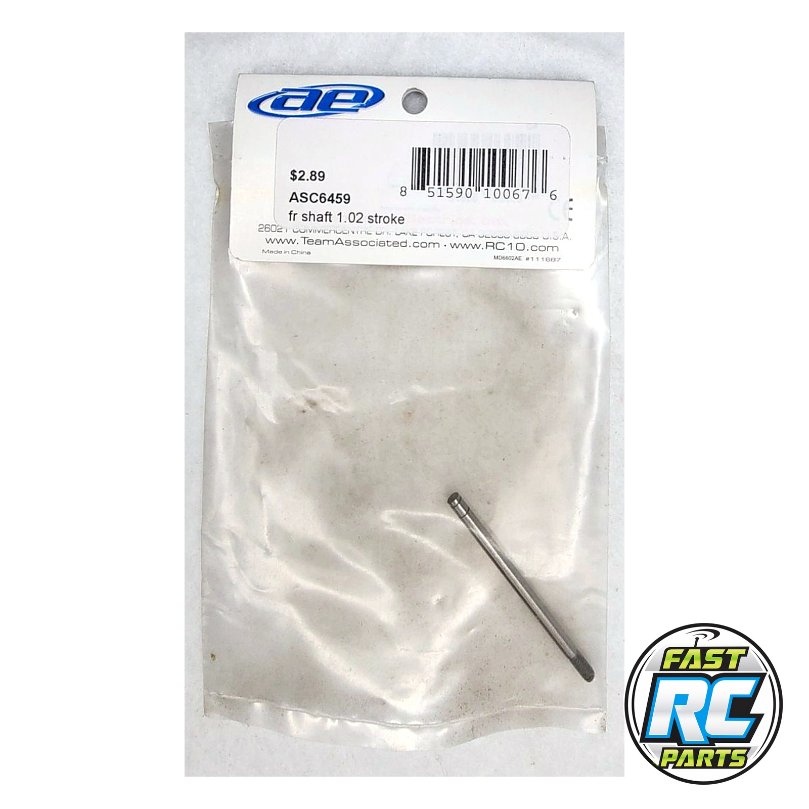 Front Shock Shaft, 1.02 Stroke - Associated