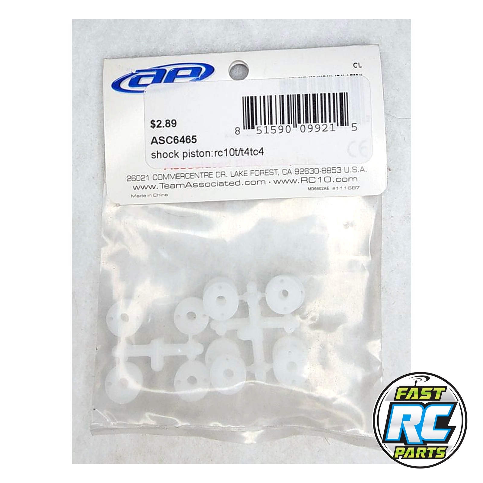 Shock Piston for RC10T/T4 TC4 - Associated