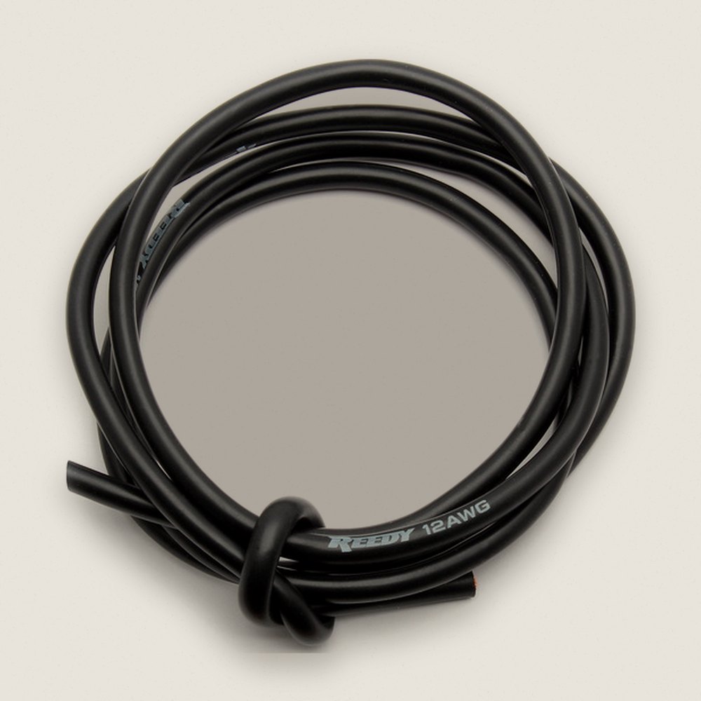 Pro Silicone Wire, 12AWG, Black, 1m - Associated